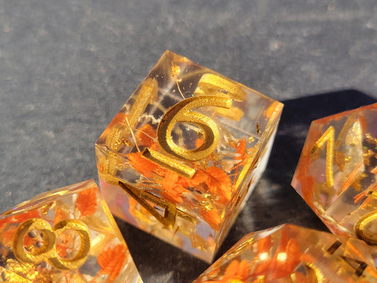Handmade "Demeter's Blessing" Full Dice Set