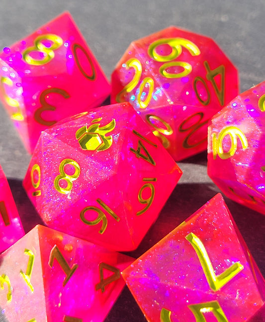 Handmade "Every Rose Has Its Thorns" Full Dice Set
