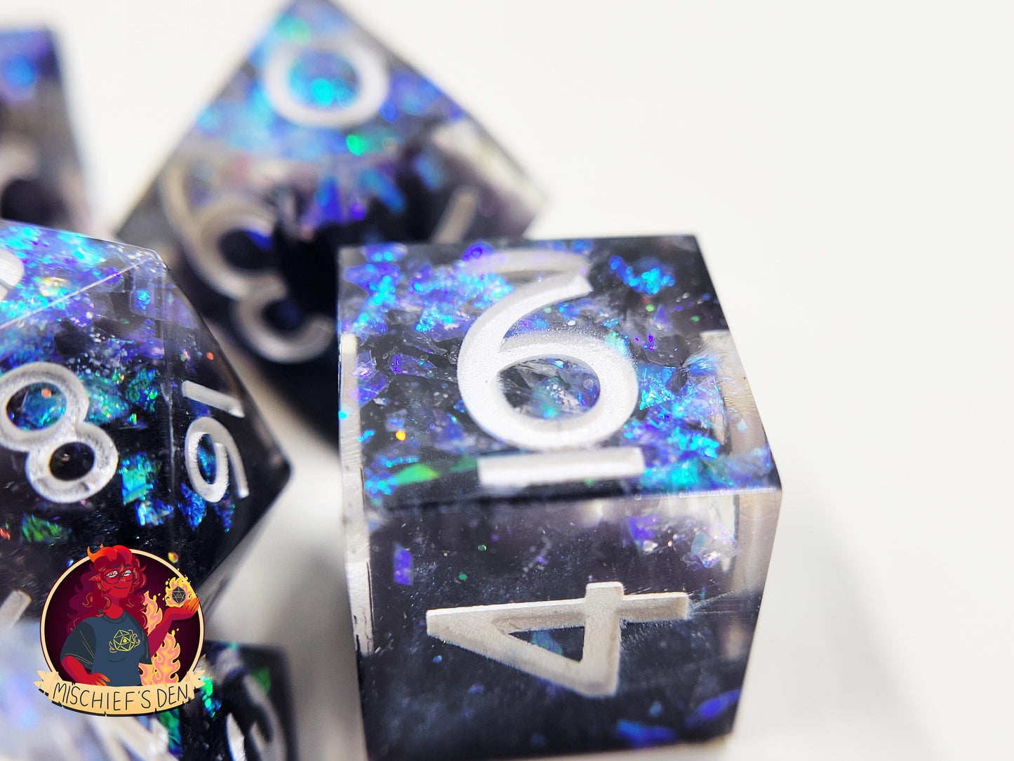 Handmade "Void Spark" Full Dice Set