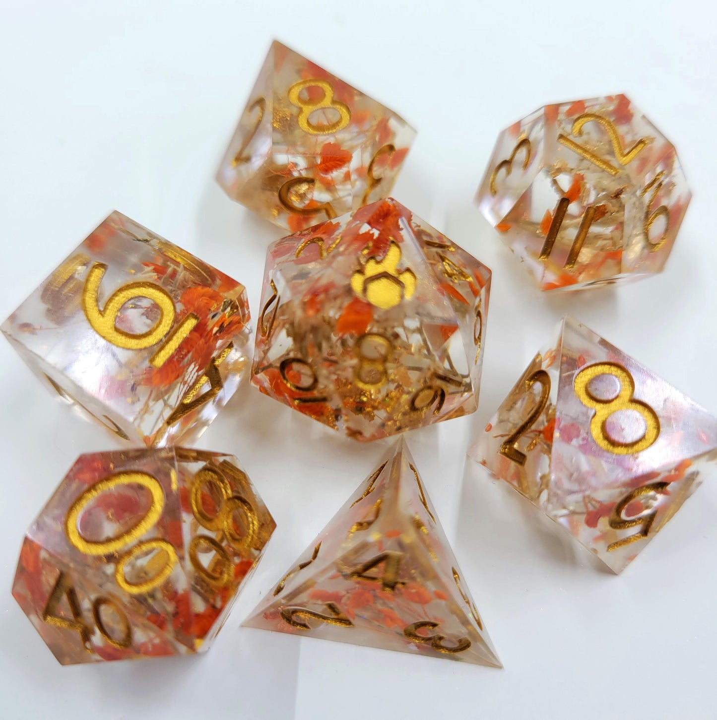 Handmade "Demeter's Blessing" Full Dice Set