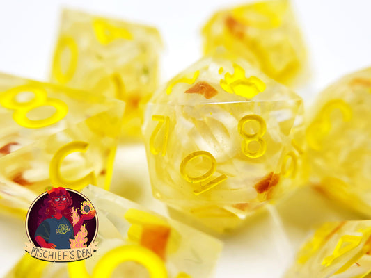 Handmade "Roll for Ramen" Full Dice Set