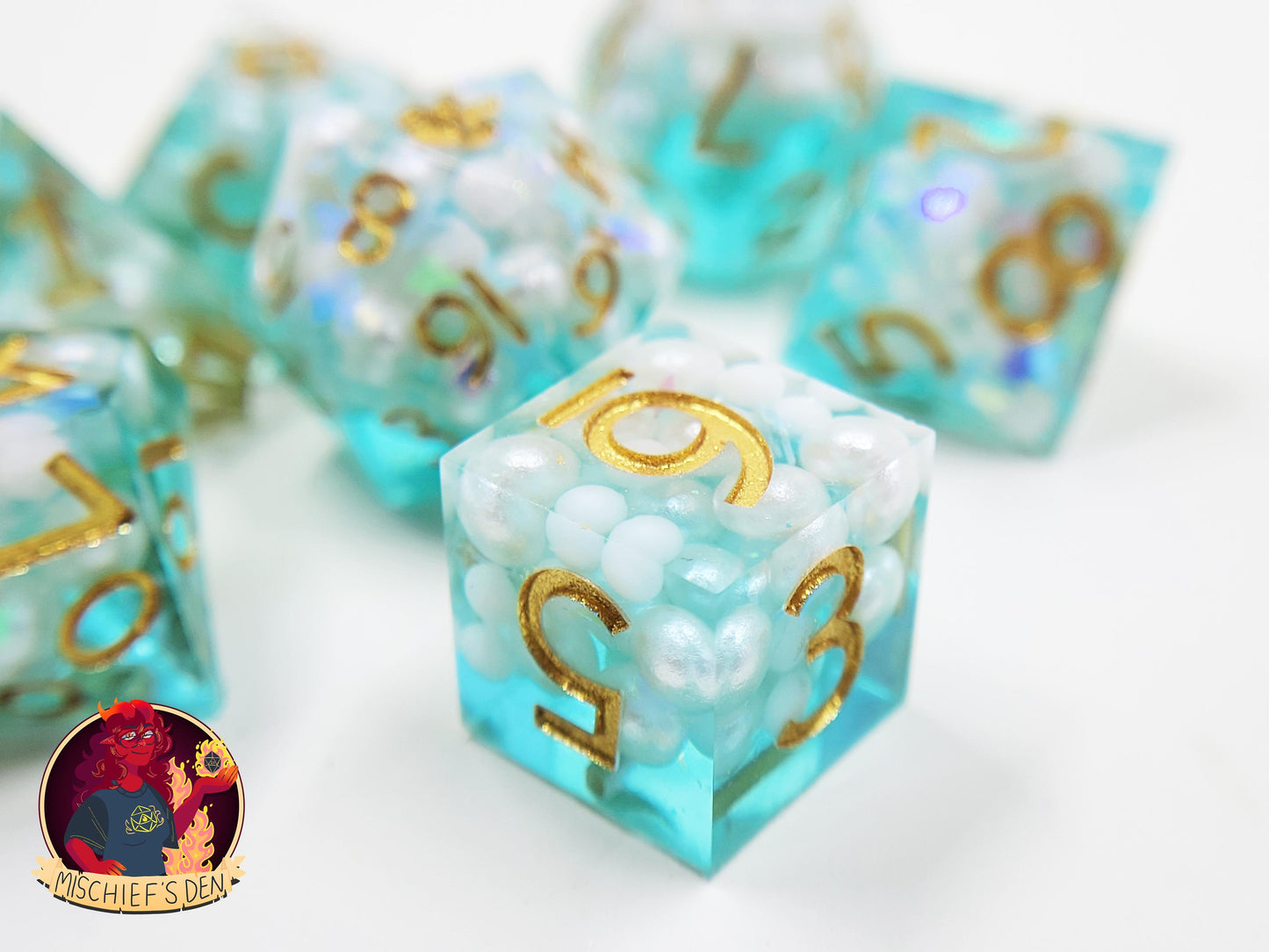 Handmade "Starlit Ocean Dreams" Full Dice Set