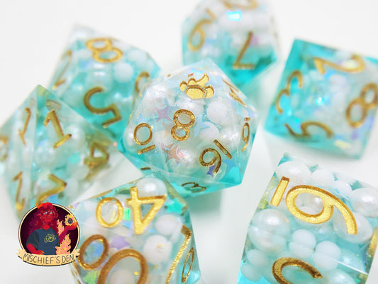 Handmade "Starlit Ocean Dreams" Full Dice Set