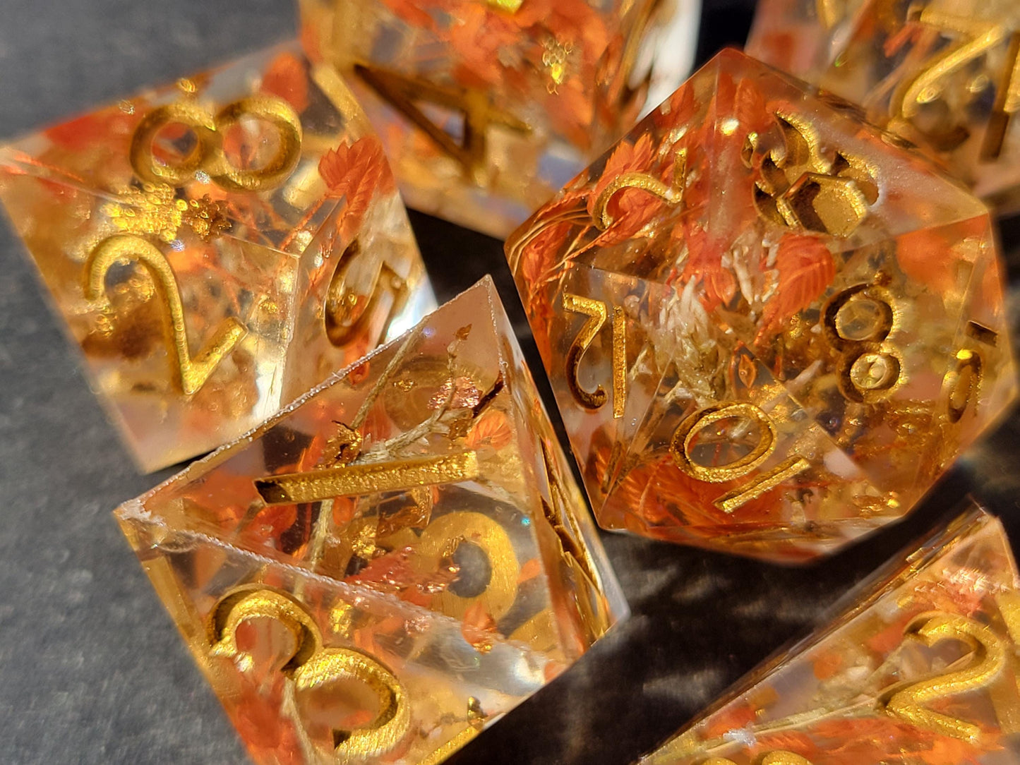 Handmade "Demeter's Blessing" Full Dice Set