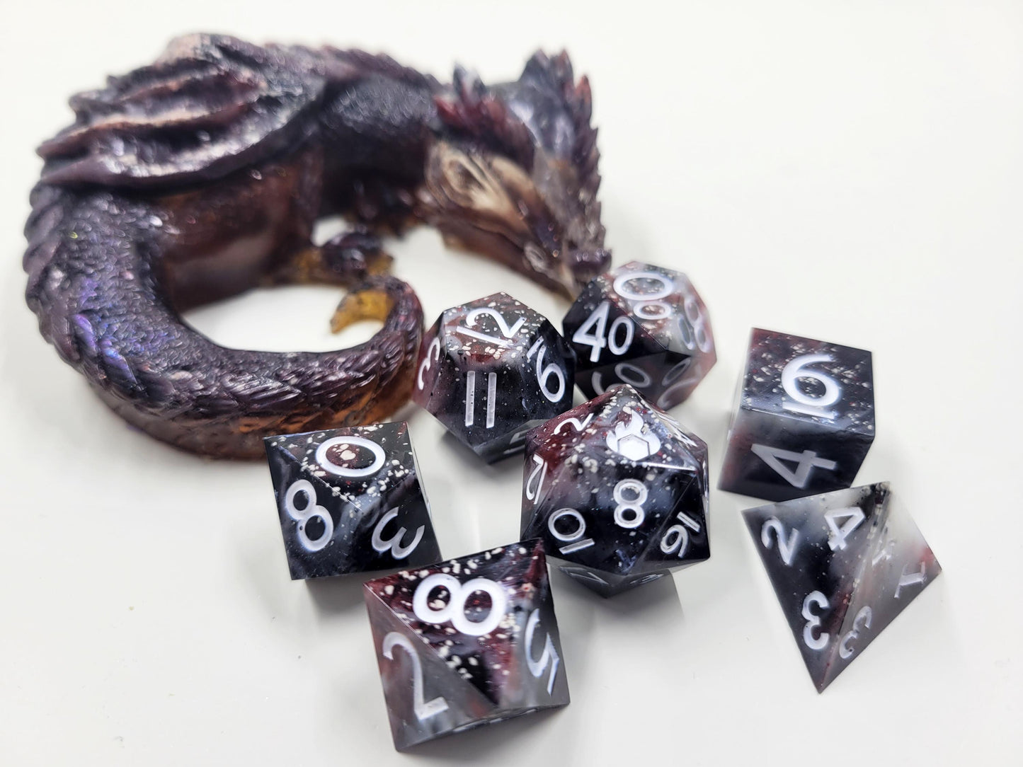 Speckled Dragonstone Dice Set - With Dice Guardian