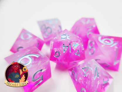 Handmade "Prismatic Pixie Dust" Full Dice Set