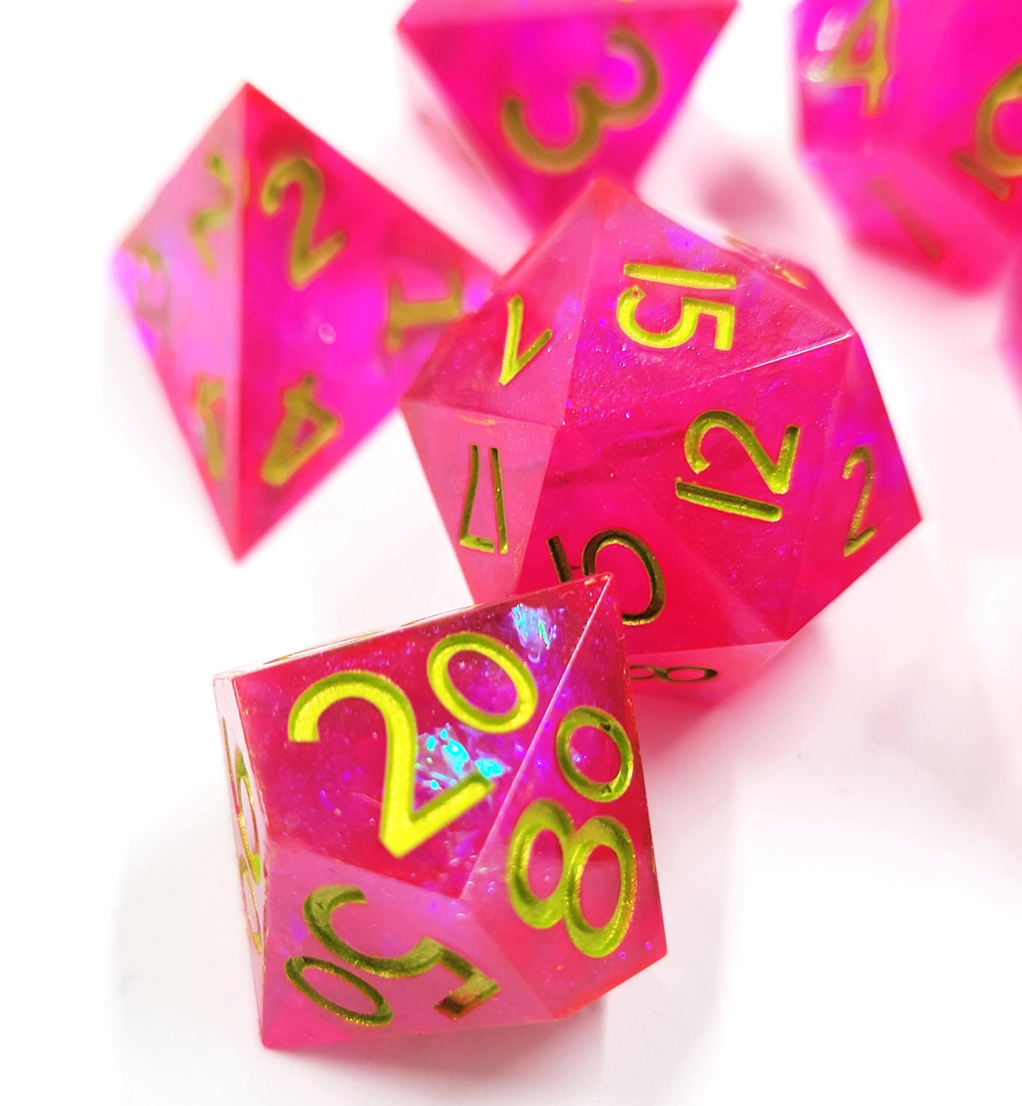 Handmade "Every Rose Has Its Thorns" Full Dice Set