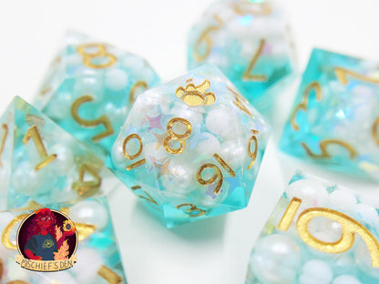 Handmade "Starlit Ocean Dreams" Full Dice Set