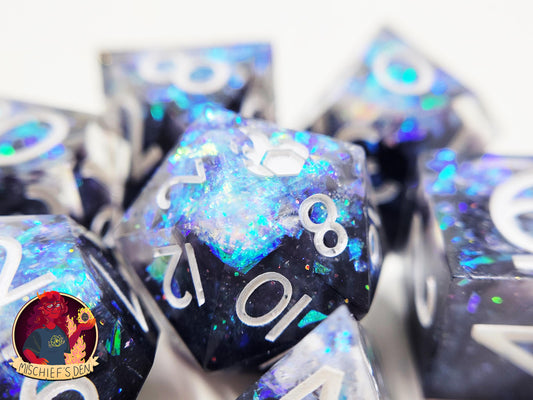 Handmade "Void Spark" Full Dice Set