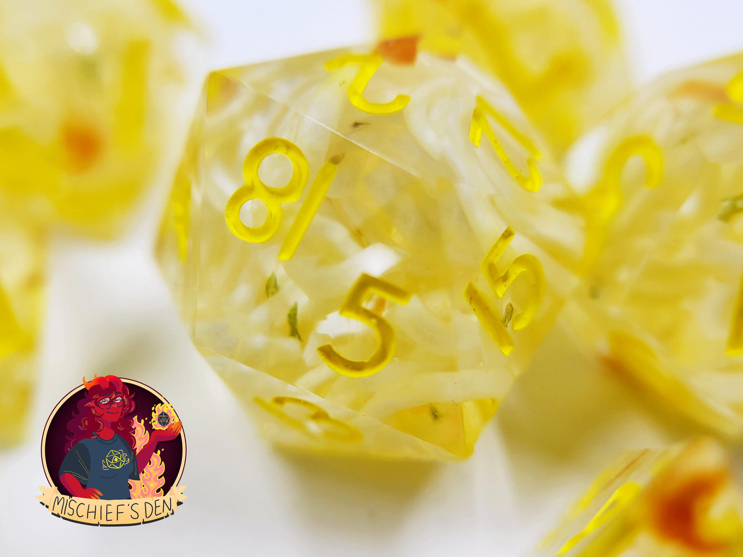 Handmade "Roll for Ramen" Full Dice Set