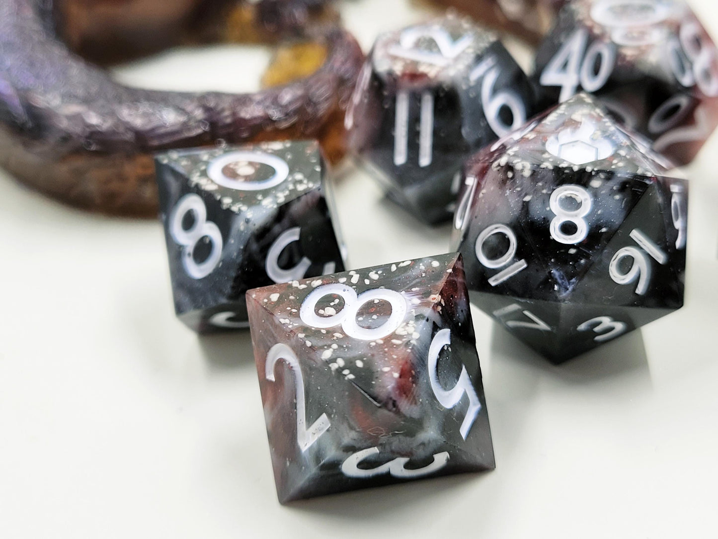 Speckled Dragonstone Dice Set - With Dice Guardian