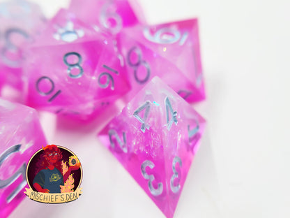 Handmade "Prismatic Pixie Dust" Full Dice Set