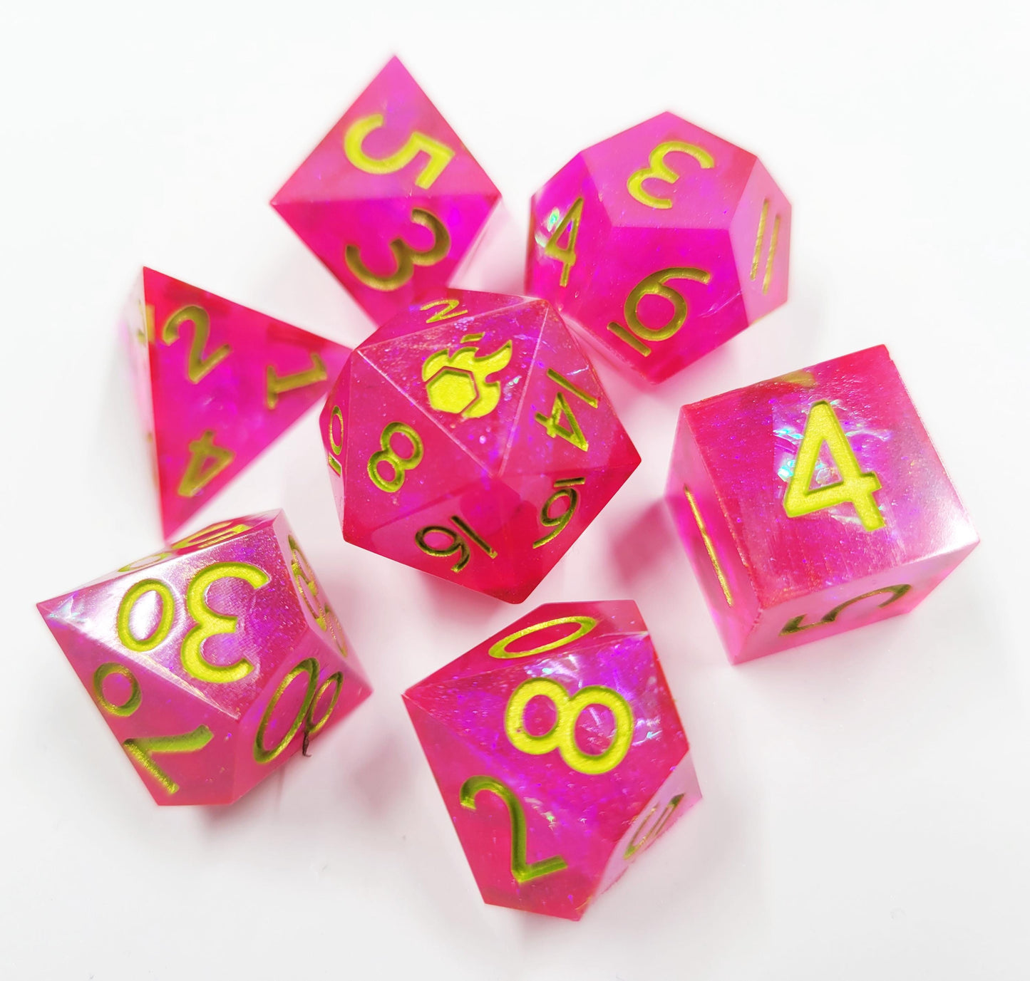 Handmade "Every Rose Has Its Thorns" Full Dice Set