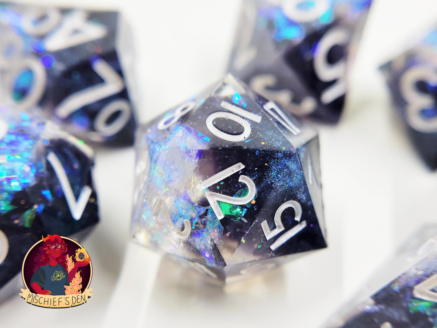 Handmade "Void Spark" Full Dice Set