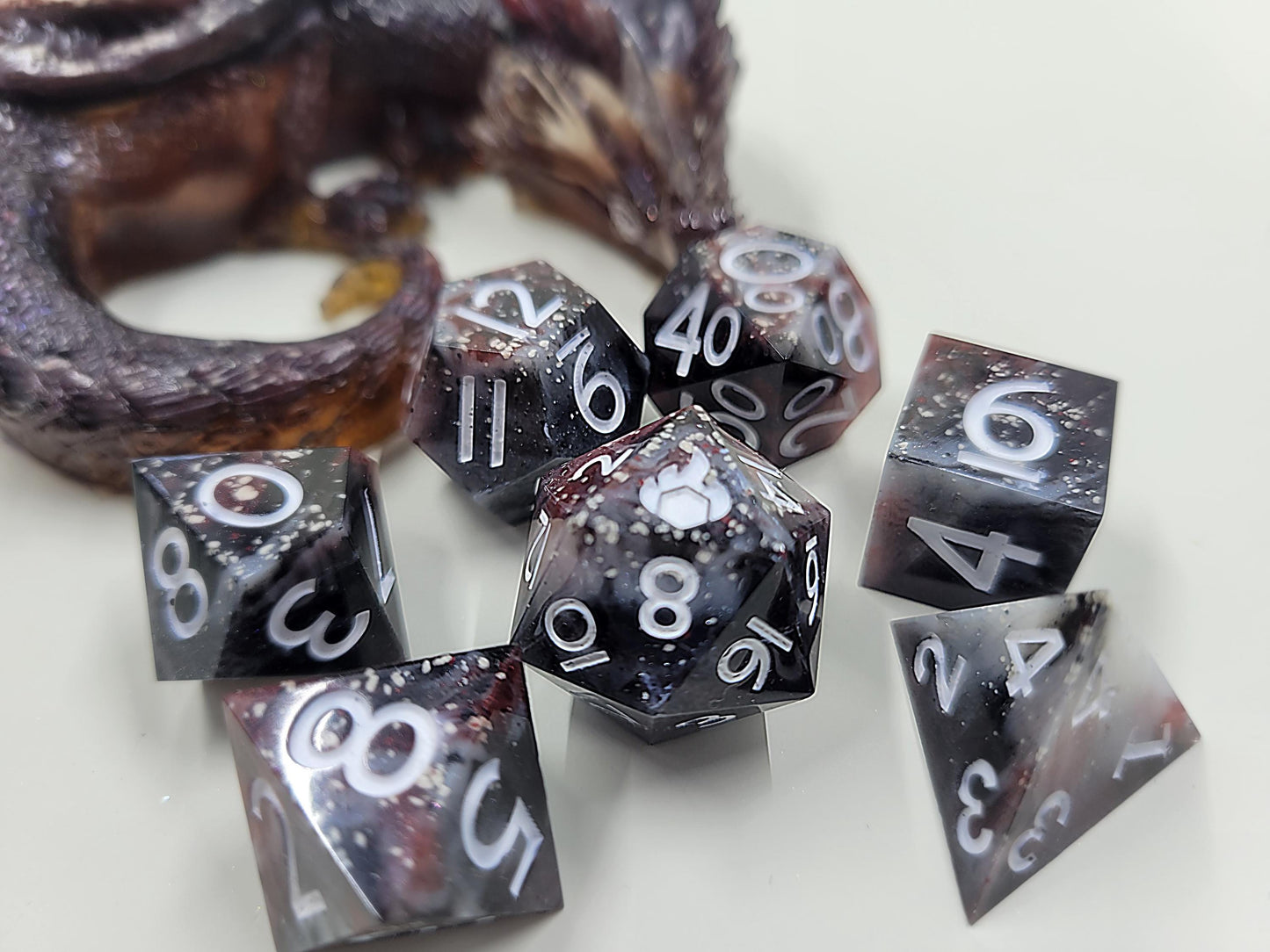Speckled Dragonstone Dice Set - With Dice Guardian